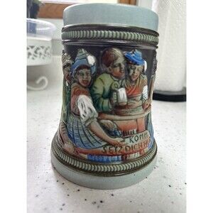 Vtg Original King 630 1/2 Stoneware Stein Komm Setz Dich Her Western Germany